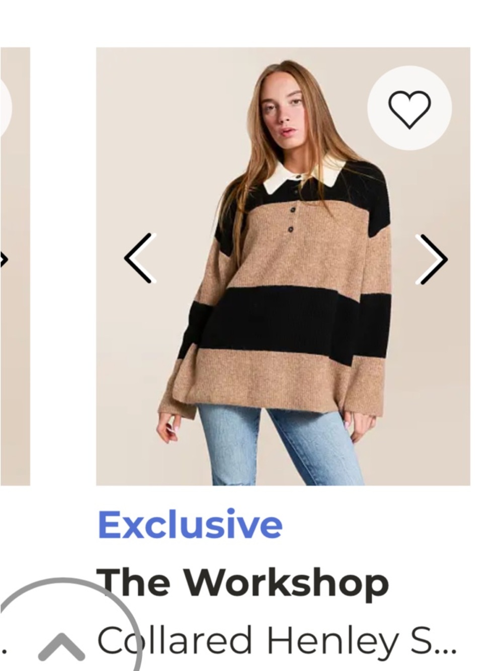 Workshop Republic Clothing Collared Striped Sweater - Black & Brown